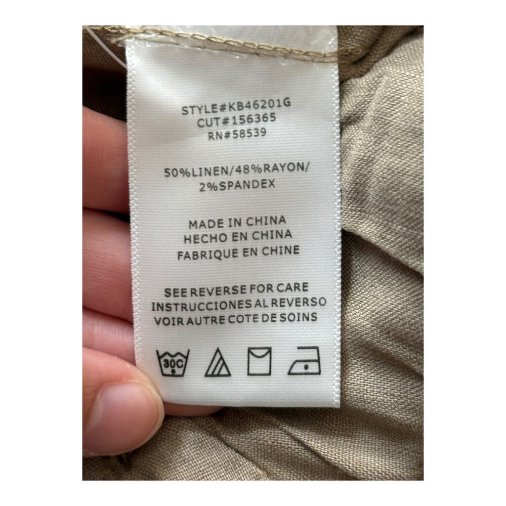 Kut from the Kloth pants Rosalie drawstring linen brown size 1X - Picture 5 of 6